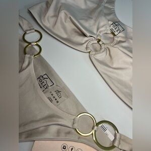 Oh Polly taupe bikini with gold embellishments